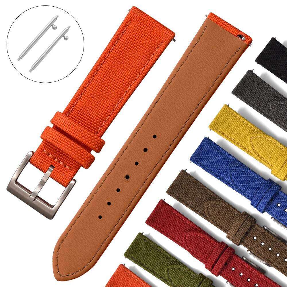 New Hybrid Leather Nylon Quick Release Watch Band 18/20/22mm High Quality Sport Strap For Seiko SKX007 SKX009 Durable Waterproof H260304-image-1096266194