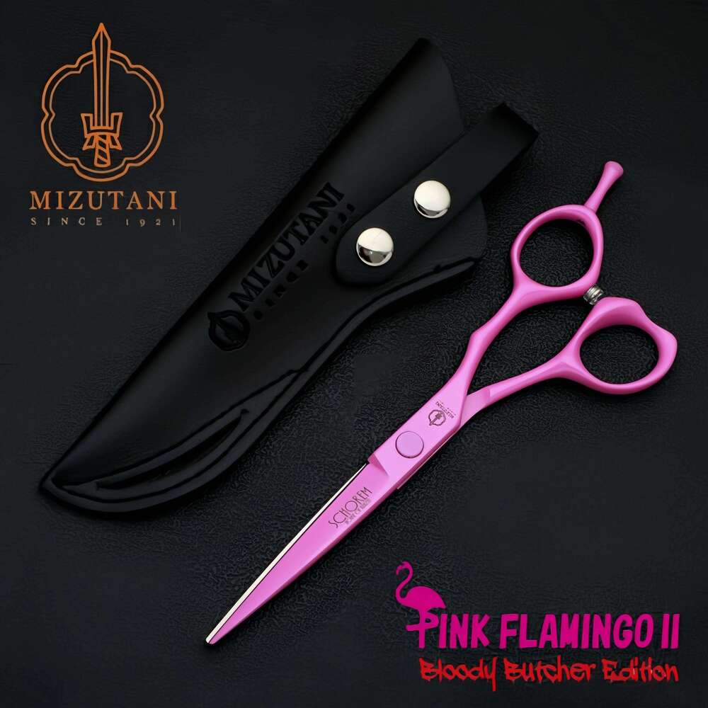 New pink Japanese handmade 5.5/6.0 inch VG10 Material Professional hair scissors Hairstylist scissor tool H260304-image-1096263932
