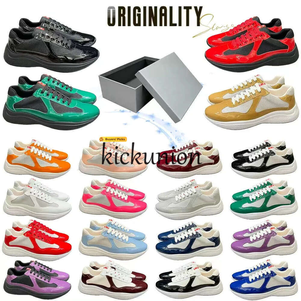 Top Quality America's cup designer shoes men women luxury design Trigrace sneaker patent Matt leather Size35-48 with box