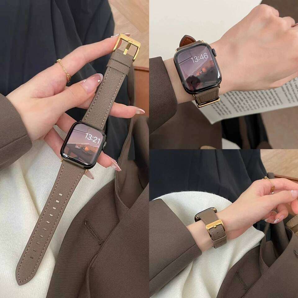 Leather Loop Watch Band Women Sport Correa 38mm 40mm 41mm 42mm 44mm 45mm 46mm 49mm , Strap For IWatch H260304-image-1096265419