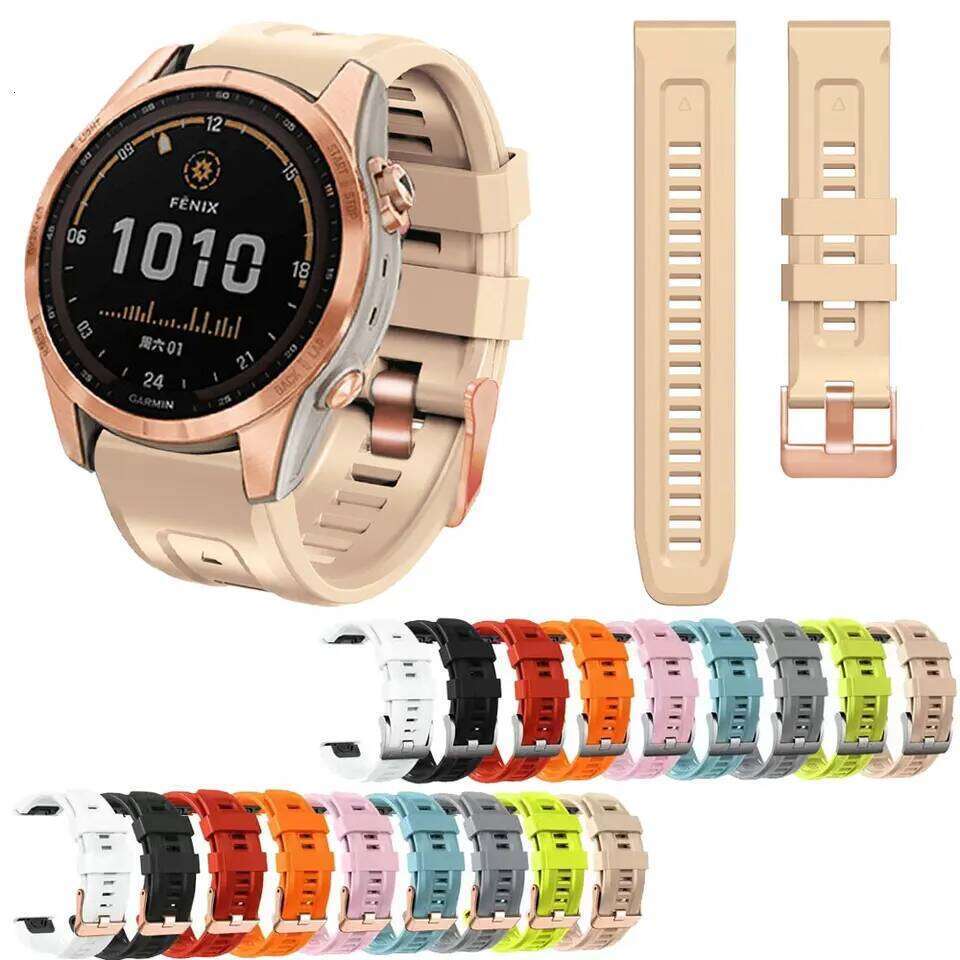 Watch Strap For Garmin Silicone Wrist Band Bracelet SmartWatch Watchband Fenix 7S 6S Pro / 5S Plus H260304-image-1096265607