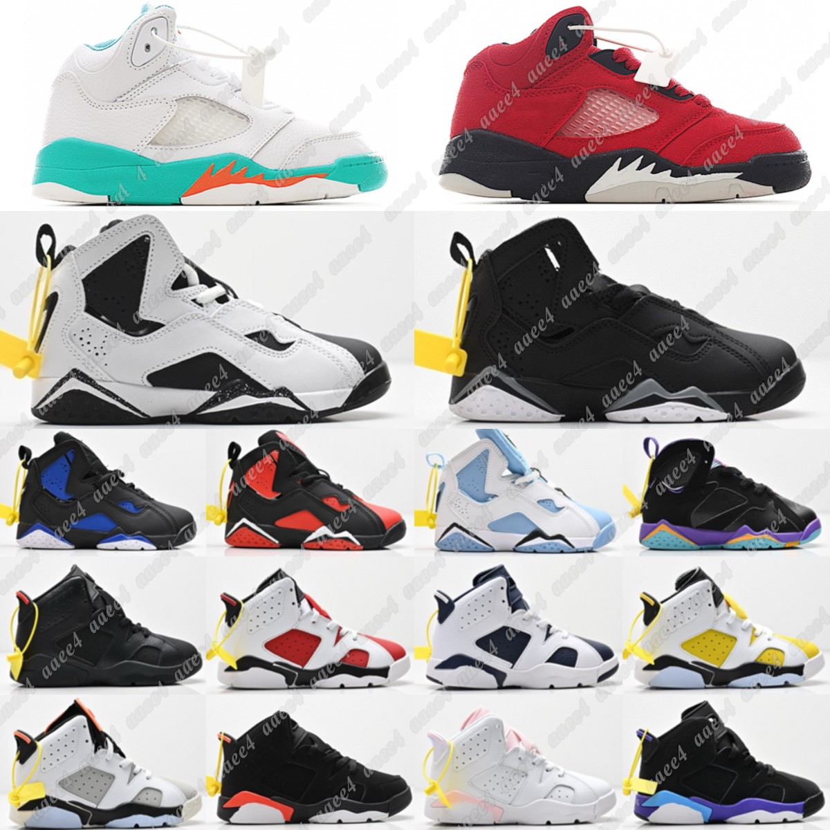 Designer 6s Chaussures pour enfants 5s Baskets de basket-ball pour tout-petits garçons filles jeunes bleu rose noir blanc chaussure rouge bébé en