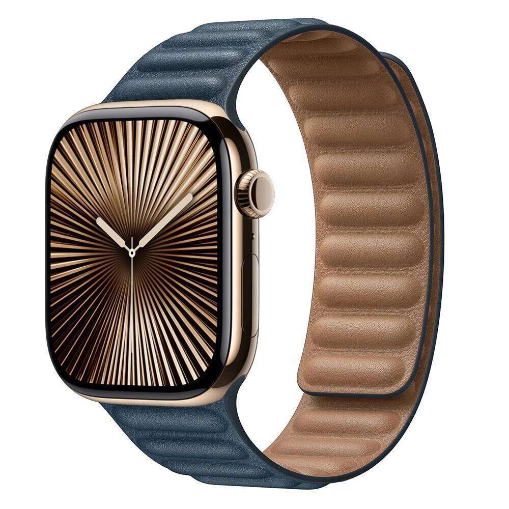Leather Link for watch band 44mm 45mm 40mm 38 42 Magnetic Loop bracelet iWatch seires SE 6 7 8 9 10 46mm ultra2 49mm strap H260304-image-1096265601