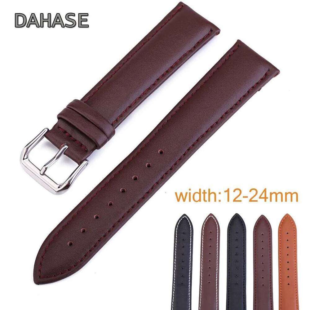 Genuine Leather Band 10mm 12mm 14mm 16mm 18mm 19mm 20mm 21mm 22mm 24mm Watch Strap Wrist Belt Watchband with Pins H260304-image-1096266172