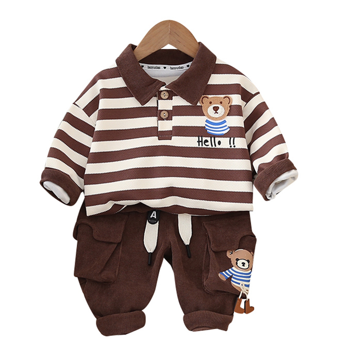 Kids Designer Boys Clothes Set Spring Long Sleeved Top and Pants 2 Piece/Sets Baby Boys Clothing Fashion Kid Girl Clothes Sets Kids Clothes Baby-image-1096373622