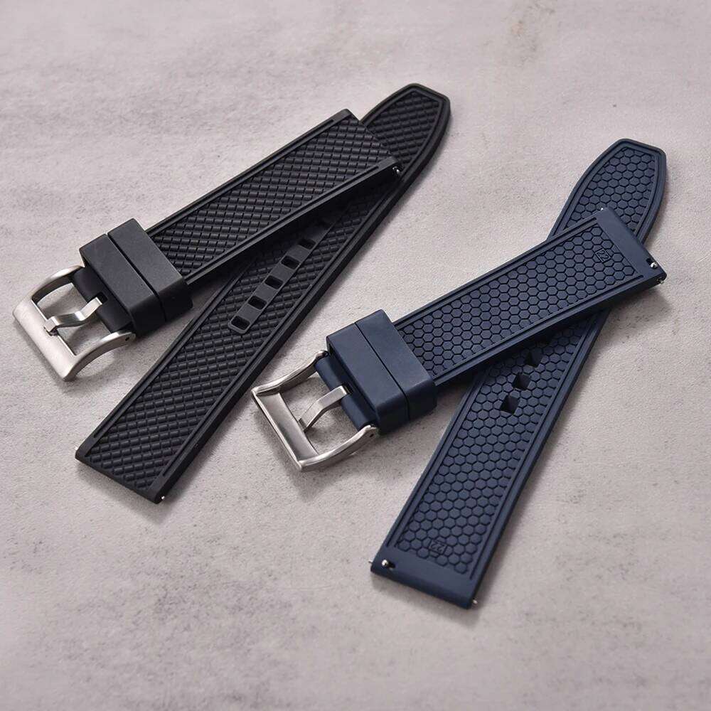 Professional Diving Band FKM Rubber Strap 18mm 20mm 22mm 24mm Quick Release Bullet Shape for Dive Watch Waterproof Durabl H260304-image-1096265913