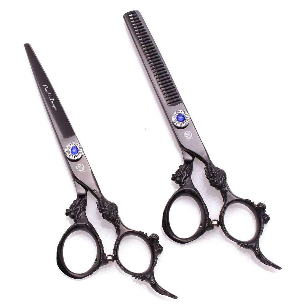 Cutting Professional Purple Dragon 5.5" 6" Japan 440C Barber Shop Hair Thinning Shears Hairdressing Scissors Z9004 H260304-image-1096263807