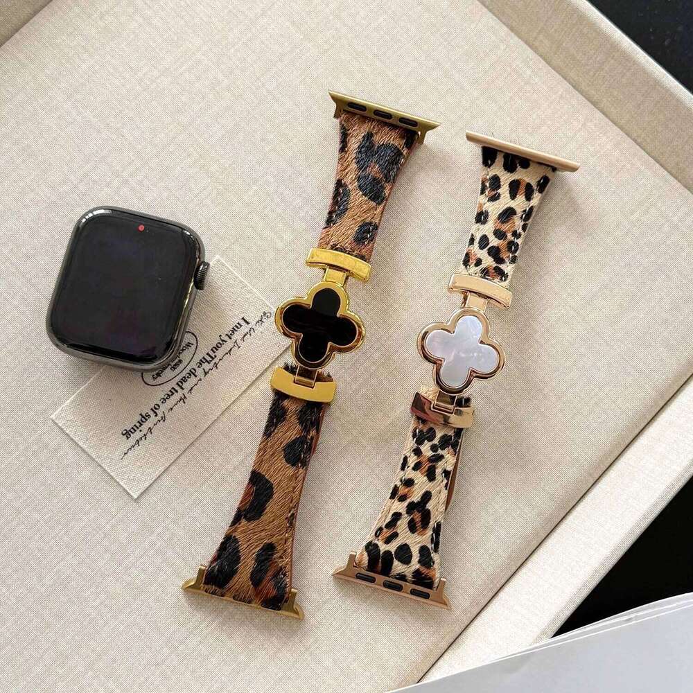 Leopard leather magnetic Watch S11 46/42mm Ultrta 49mm 45/44/41/40/38mm female strap for IWatch full range S9 S8 H260304-image-1096265712