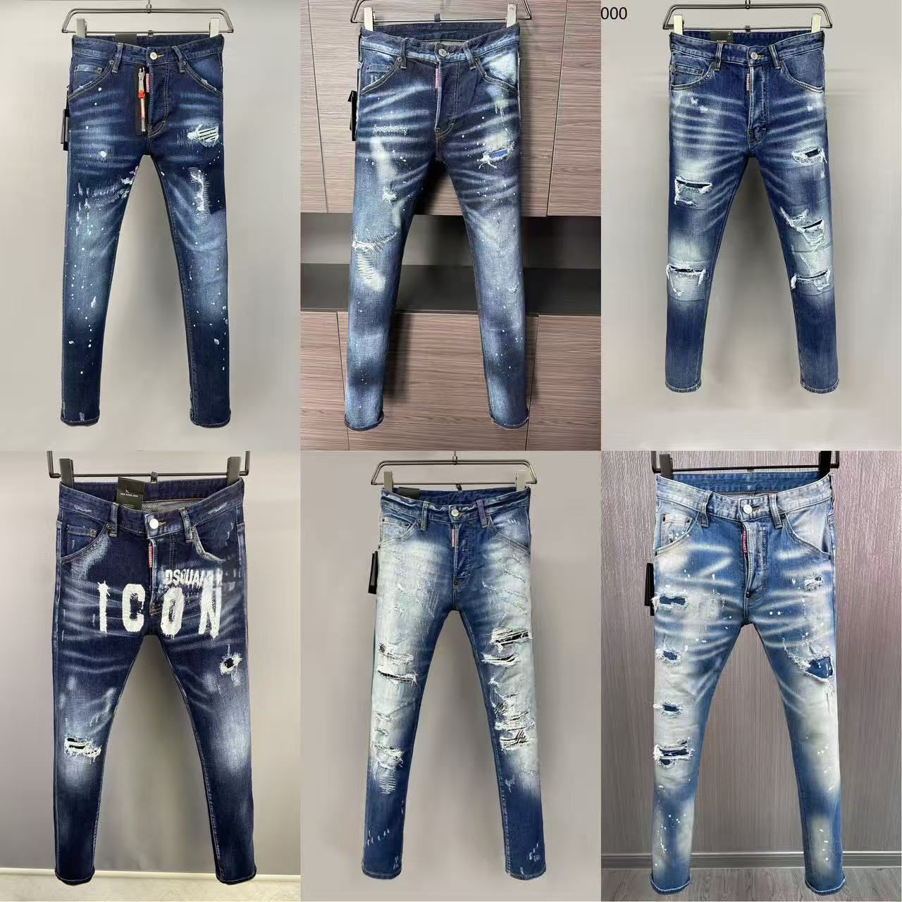 Livraison gratuite Pantalon contemporain en peau bleue pour hommes avec look vintage, adapté à toutes les occasions Pantalon en denim délavé bleu