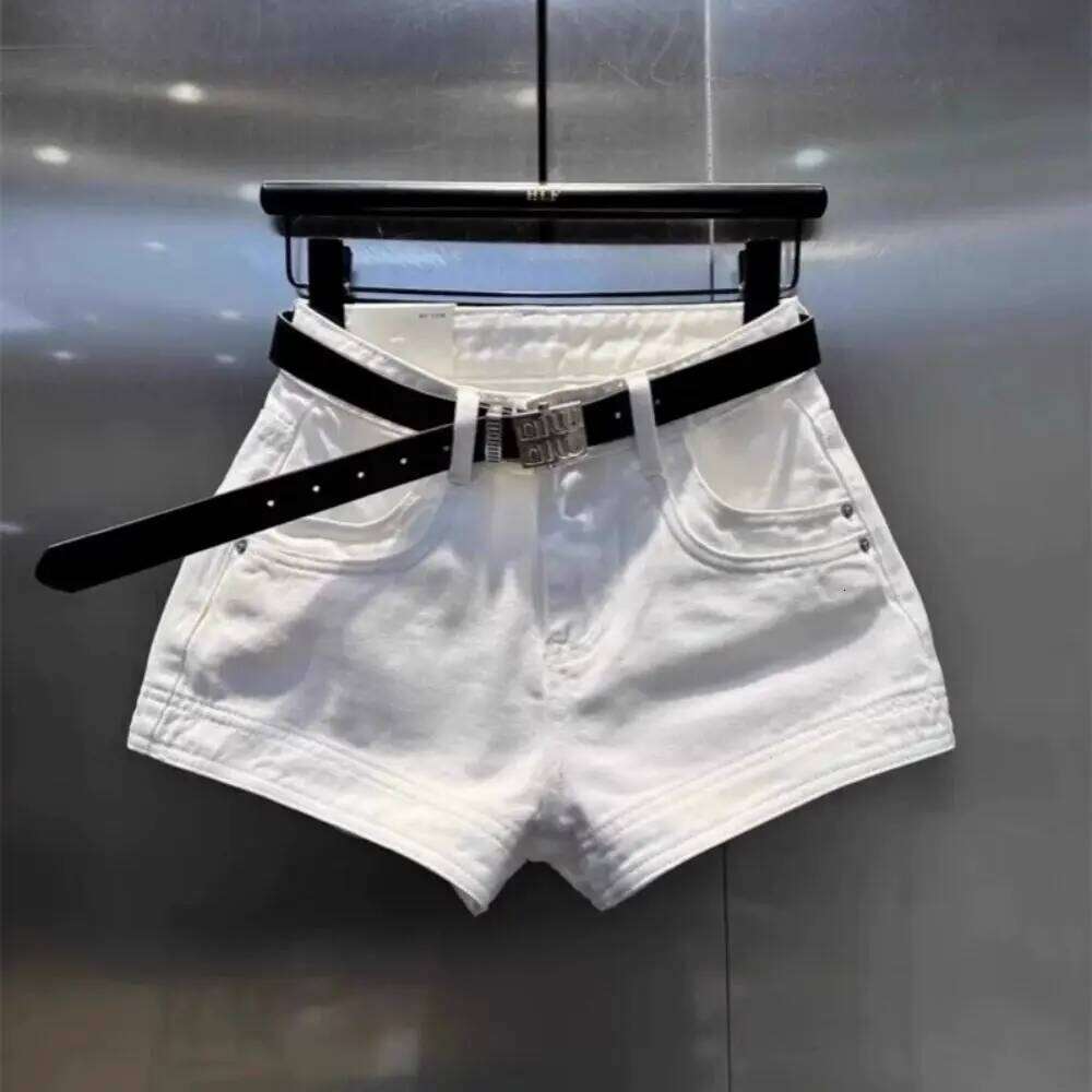 White Contracted HIGH Waist Shows Thin Denim Shorts Jean Female Summer New Style Fashionable Casual A Word Wide Leg Short Pants XJ260305-image-1096304224