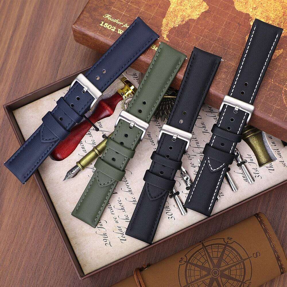 Quality Nylon Sailcloth Watch Strap 18mm 19mm 20mm 22mm Waterproof Fabric Watchband Qucik Release Wristband Belt Accessories H260304-image-1096266044
