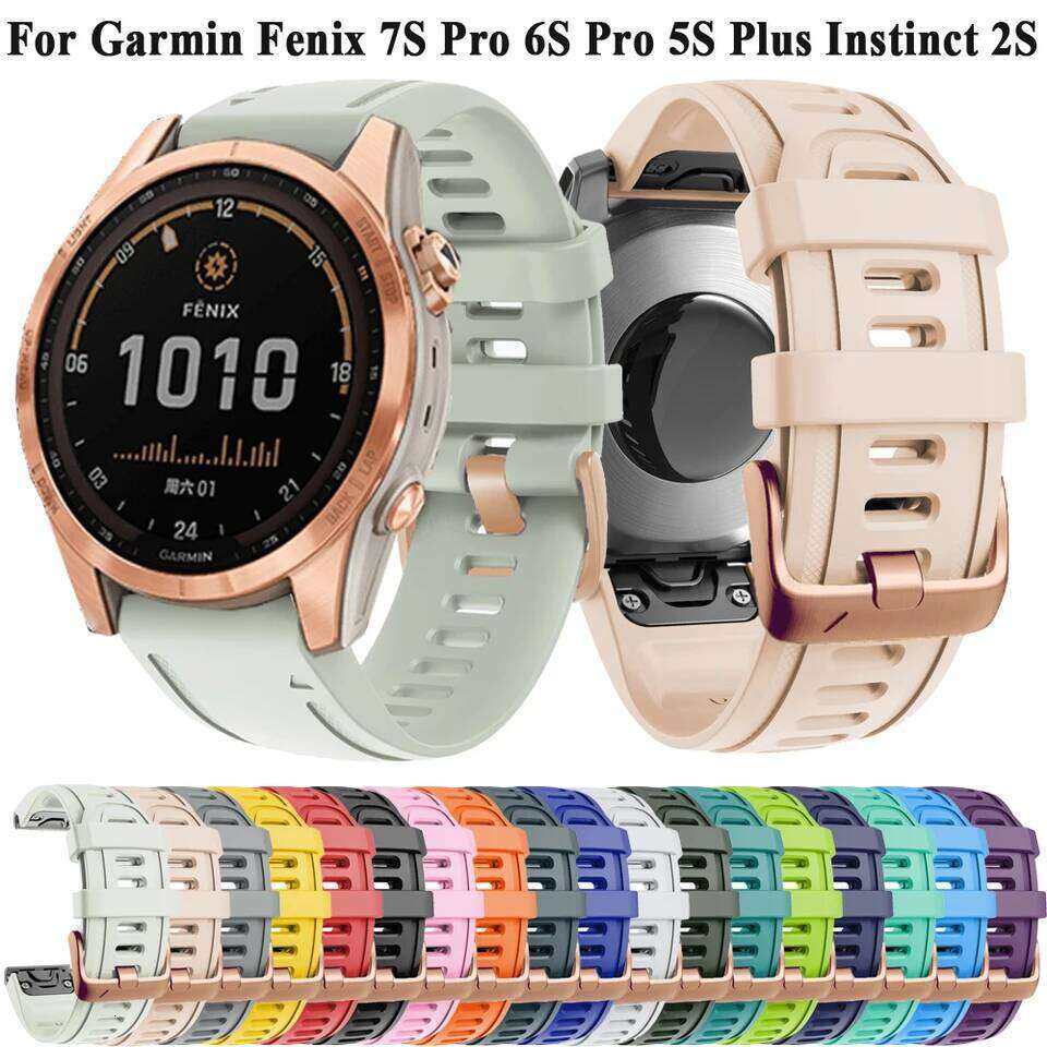 New 20mm Silicone Watch Strap Garmin Fenix 6S 6SPro 5S Plus 7S QuickFit Bracelet For Instinct 2S Replacement Watchband Belt H260304-image-1096265480