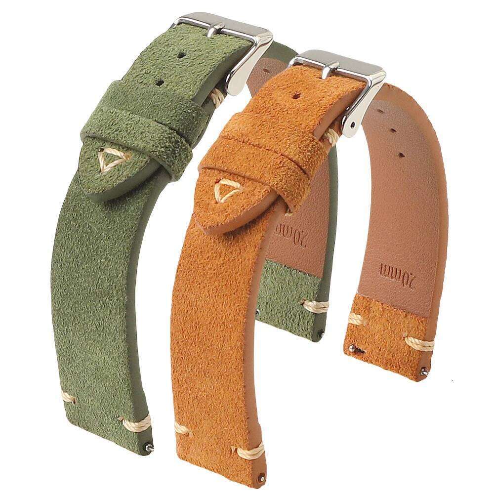 Premium Grade Quick Release Suede Watch Strap Vintage Classic Leather Watchbands 18mm 19mm 20mm 21mm 22mm 24mm H260304-image-1096266016