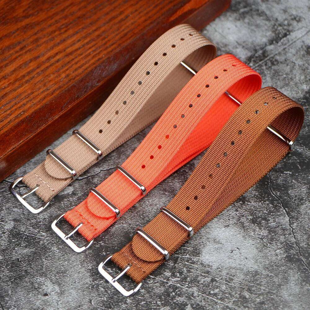 Ribbed Strap Mustard 18mm 19mm 20mm 22mm 24mm Quality Rugged Nylon Military Straps Retro Braid Ballistic Fabric Watch Band H260304-image-1096265544