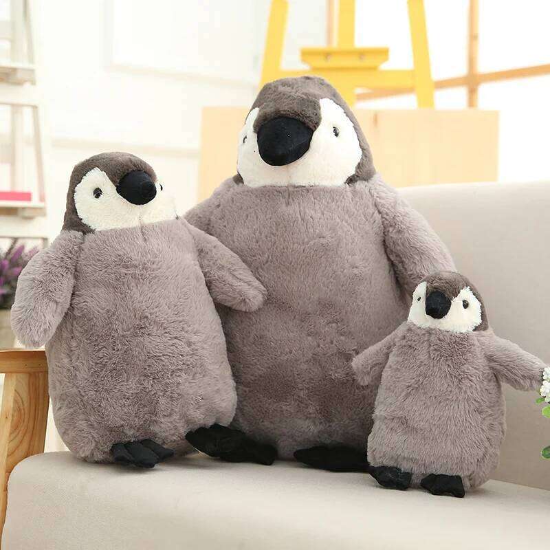 1pc 35cm Plush Grey Penguin Stuffed Animal Kids Filled PP Cotton Soft Girls Toys Pillow Cushion Gift For Children H260304-image-1096262998