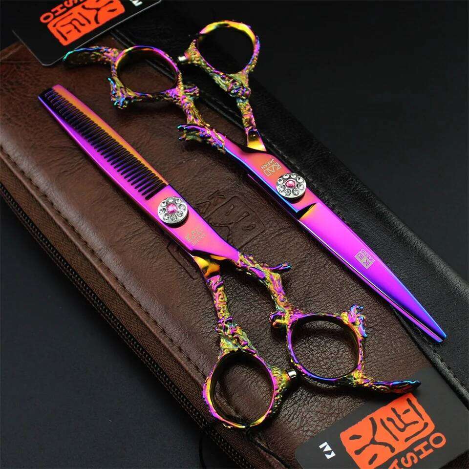 Professional 6 inch Hairdressing Barber scissors Straight Thinning Hair Cutting Tool H260304-image-1096263678