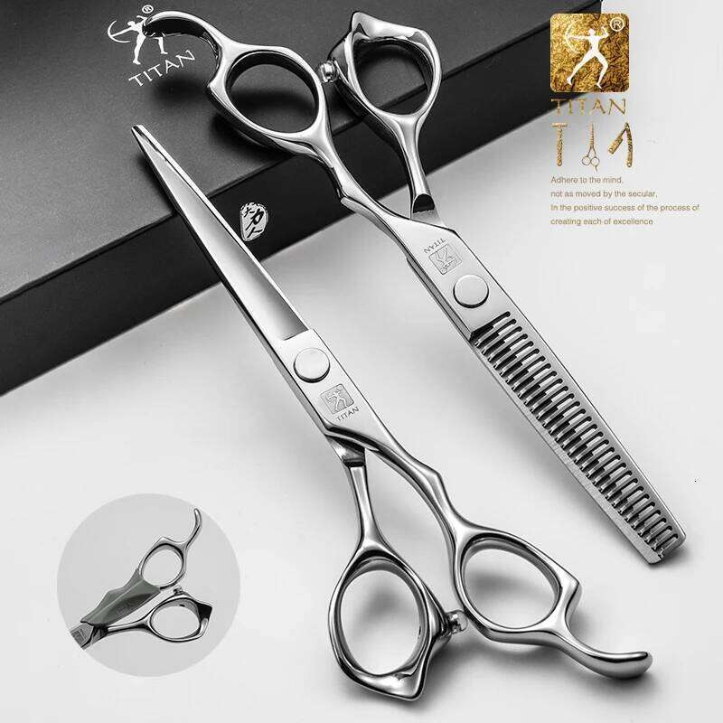 Titan Professional Thinning Cutting Barber Hair Shears Scissor Hairdressing Scissors 5.0/5.5/6.0/6.5inch 440C H260304-image-1096263655