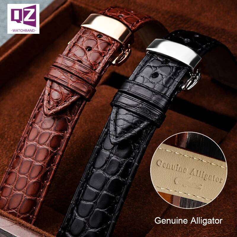 Genuine alligator leather Watch Strap 18mm 19mm 20mm 21mm 22mm 24mm watchband mens watch band crocodile skin bracelet belts H260304-image-1096266140
