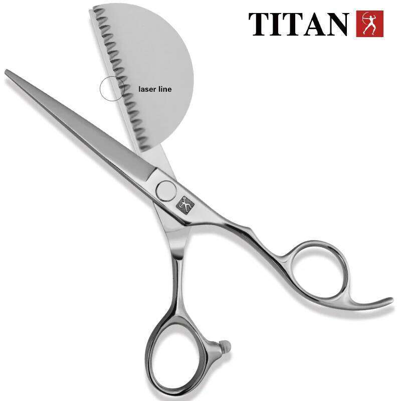 TITAN professional Laser wire hair haircut scissor cut barber cutting shears hairdresser scissors Jp 440C steel 6inch H260304-image-1096264027