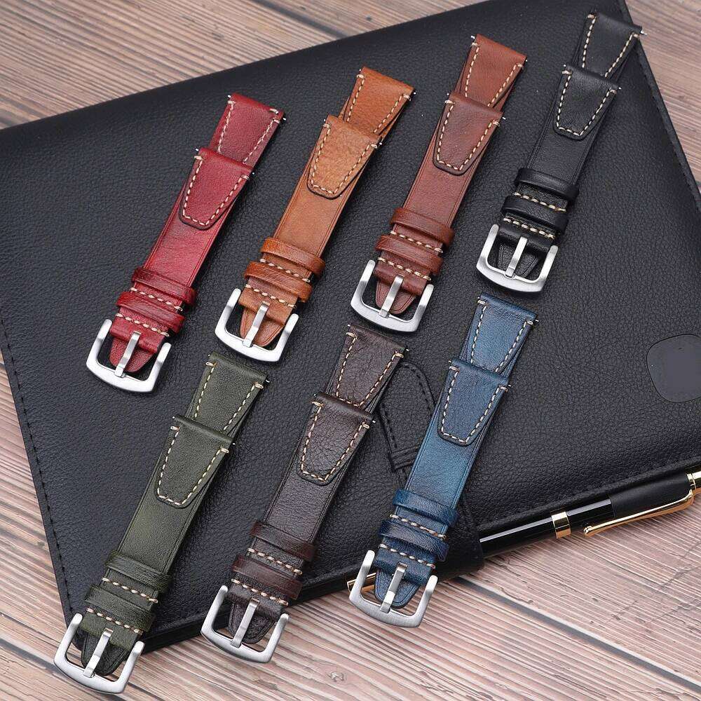 Handmade Vintage Leather Band 18mm 20mm 22mm Quick Release Full Grain Watch Strap for Men Women Wristband Accessories H260304-image-1096266086