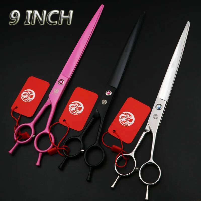 9 inch Excellent Straight Cutting Scissor Dog Grooming Scissors /Shear with Case/Black/Pink/Silver H260304-image-1096263578