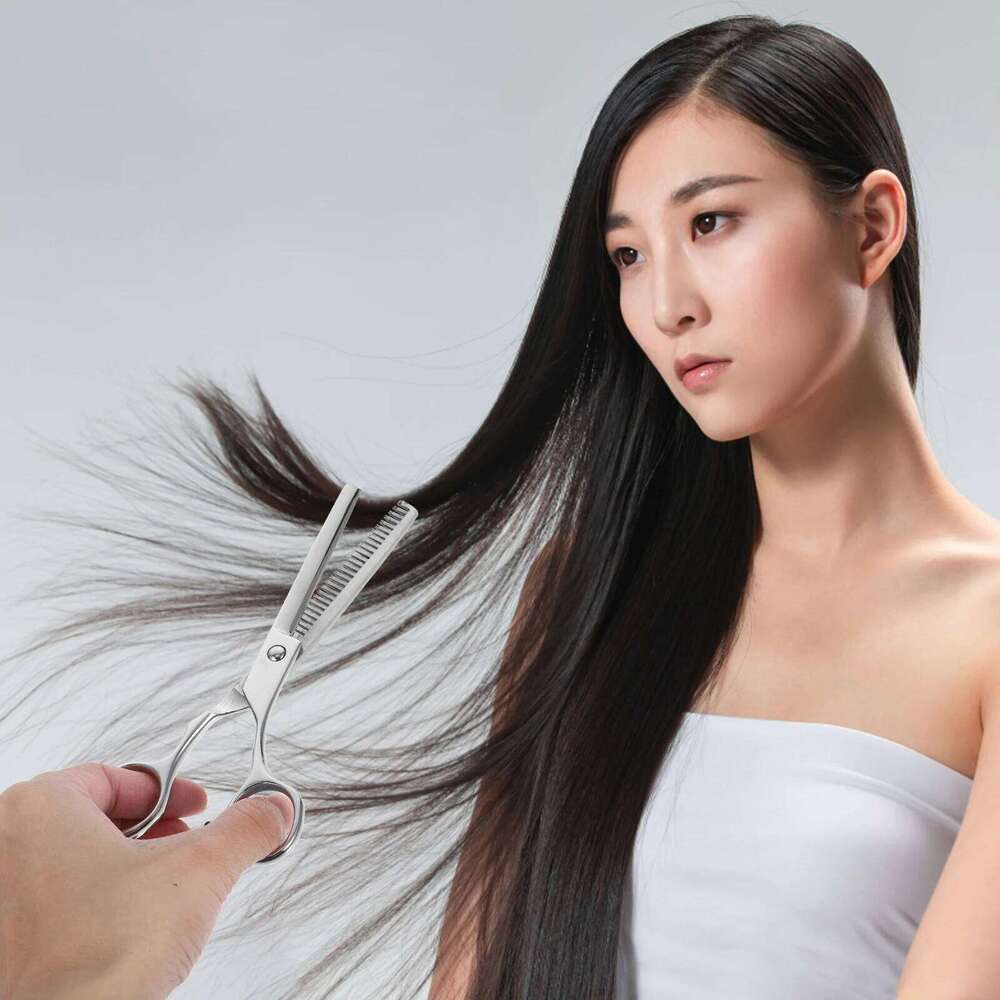 Hairdressing Scissors 10% V Tooth Professional Barber For Salon Home Use Thin Cutting Tools Hair Shears Kit H260304-image-1096263966