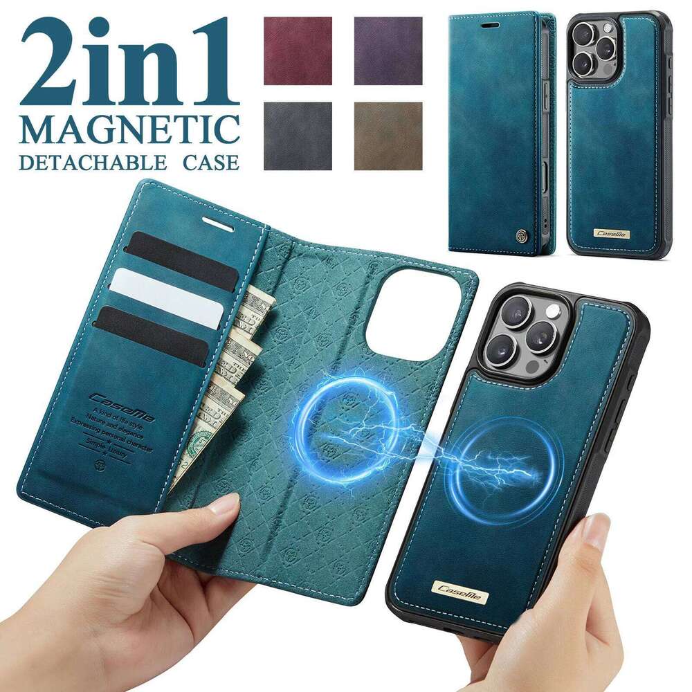 Detachable 2 in 1 Leather Case for iPhone 16 Pro Max 15 Plus 14 13 12 11 Card Slot Stand Magnetic Flip Wallet Phone Cover Coque H260305-image-1096473233