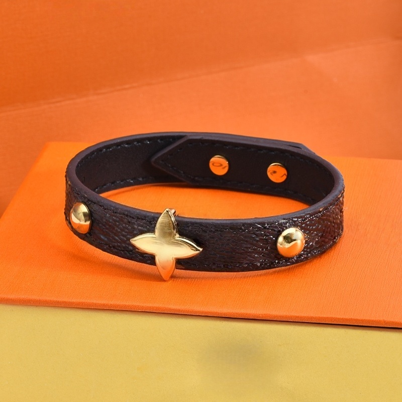 designer jewelry designer bracelet men women charm bracelets bangle fashion brand letter flower leather stainless steel jewlery designer for wome-image-1096625667