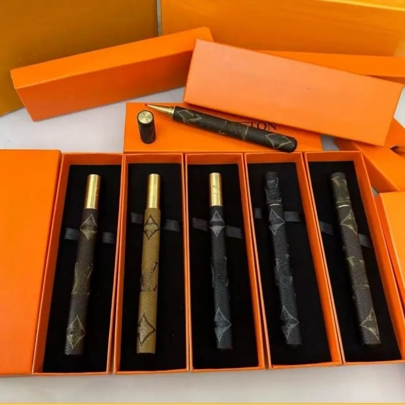 wholesale Designers Ballpoint Paris Plaid Mens Women Jewelry signature Pens Fashion Flower sail Print European & American Style with box