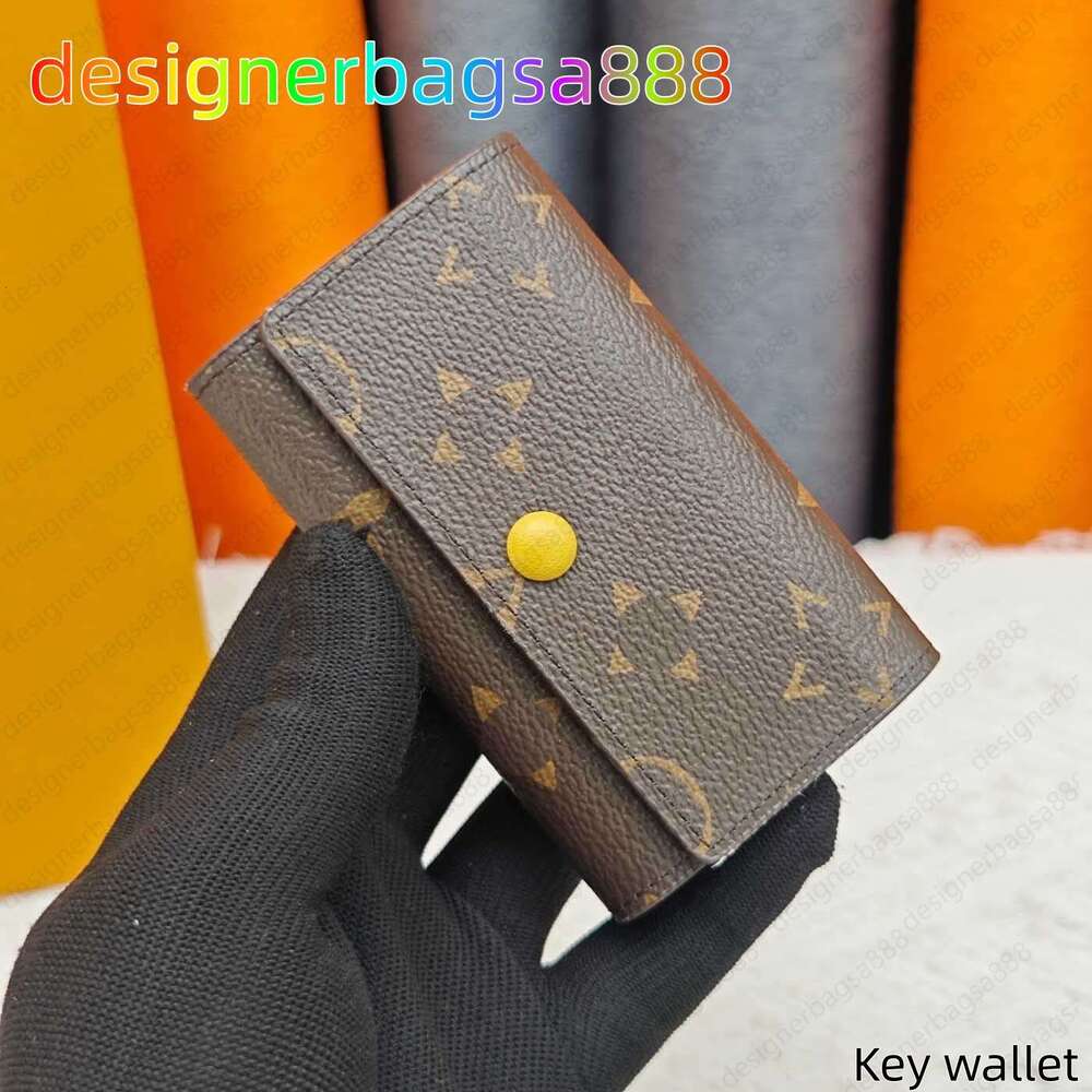Designer-High Quality Key Wallets old flower famous classical designer womens 6 key holder Luxury purse leather mens card holders Hasp imitation wal