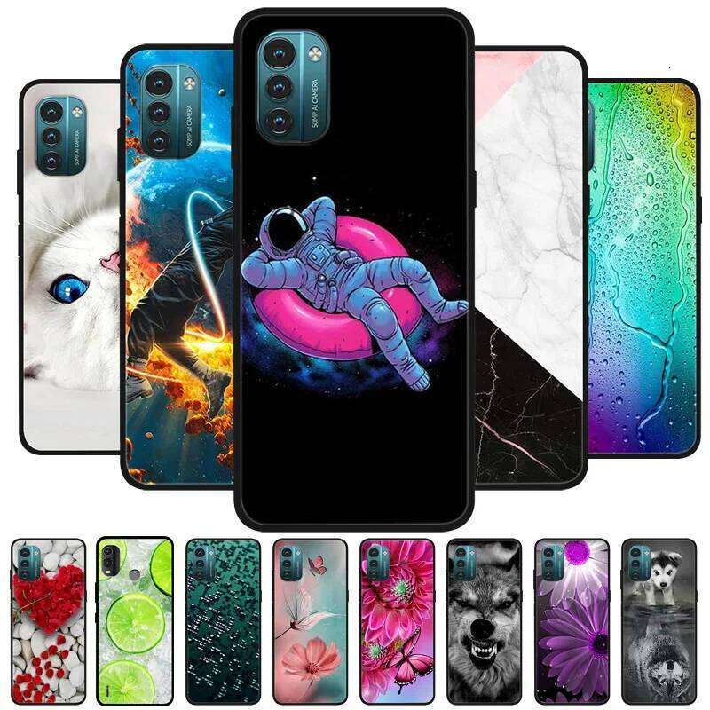 For Case Bumper Soft TPU Silicone for Nokia G11 G21 NokiaG21 2022 TA-1418 Flower astronaut Back Cover Cases H260305-image-1096523701