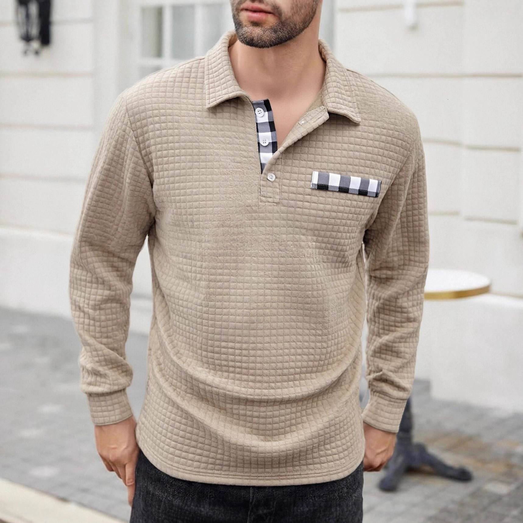 Clothes 2026 Men's Luxury Polo Shirt Designer Foreign Trade Brand Selling Turn-down Collar Long Sleeve Button T-shirt New Casual Retro
