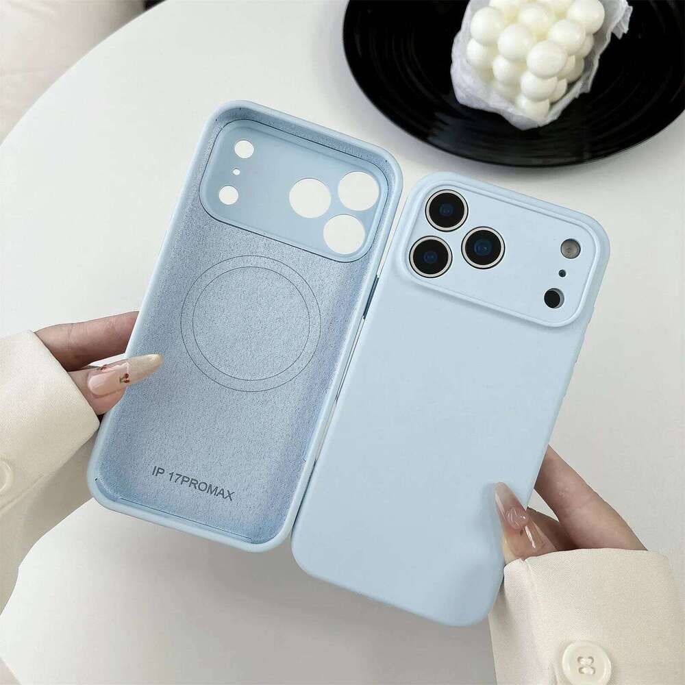 Original Silicone Protective Soft Case For iPhone 17 Air 16 15 14 Plus 13 Pro Max Magnetic Phone Cover H260305-image-1096439643