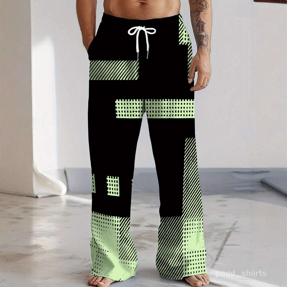 Clothing Luxury Designer Clothes European And American Style Print Casual New Leopard Pattern Men's Fashion Versatile Loose Pants Daily Outfit