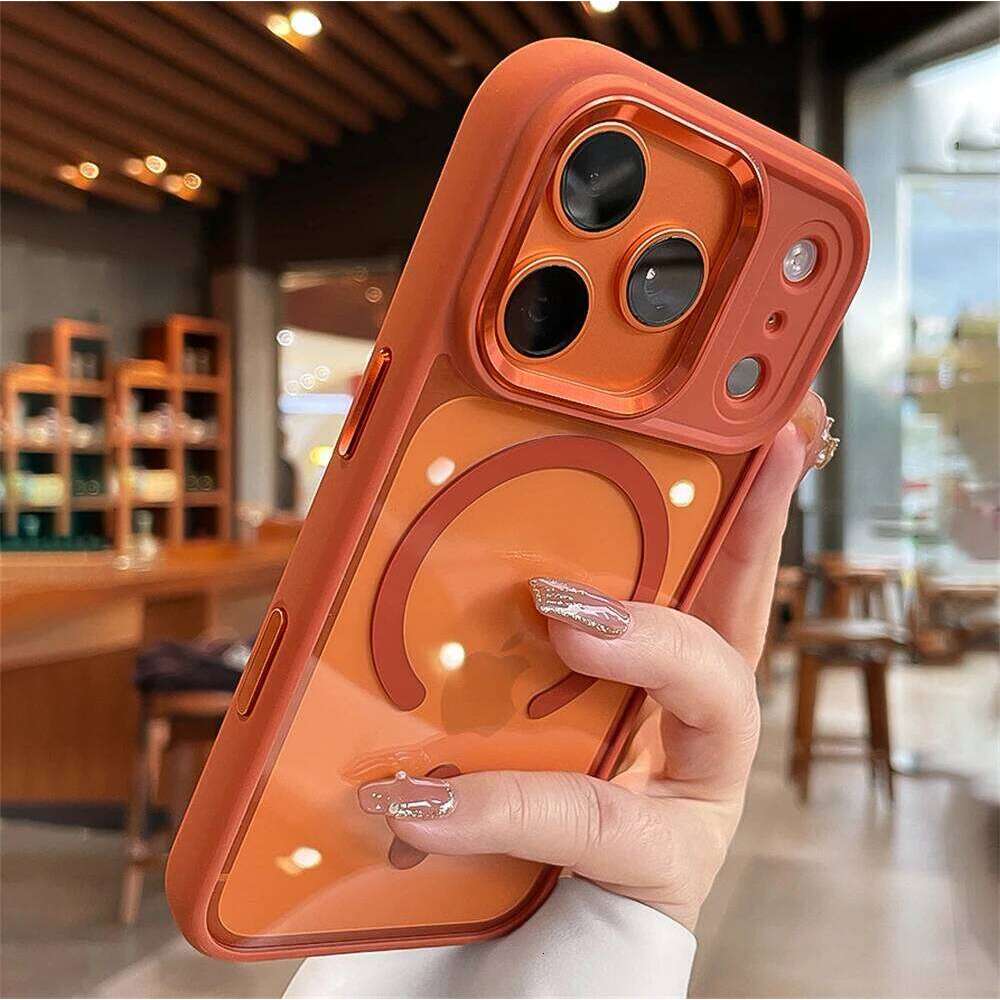 Armour Magnetic Wireless Charging Clear Phone Case for iPhone Pro Max 17 Air with Al Camera Control Button Shockproof Cover H260305-image-1096529483