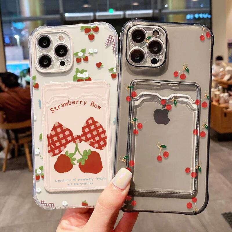 Transparent Card Slot Bag Holder Phone Case For iPhone 11 13 15 14 12 16 Pro Max 17 Air 8 7 Plus XR XS SE Wallet Soft Cover H260305-image-1096438079