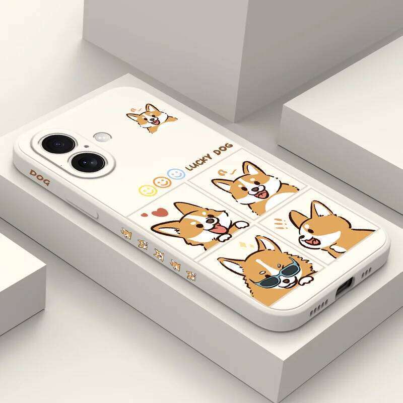 Silly Corgi Phone Case For iPhone 17 16 15 14 13 12 11 X XR XS Plus Pro Max Mini Silicone Cover H260305-image-1096534068