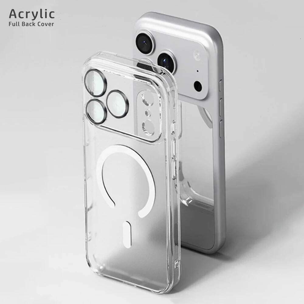 Wireless Magnetic Cover For Case Iphone Pro Max 17 Air Clear Acrylic Cases Camera Lens Full Back Protect H260305-image-1096433279