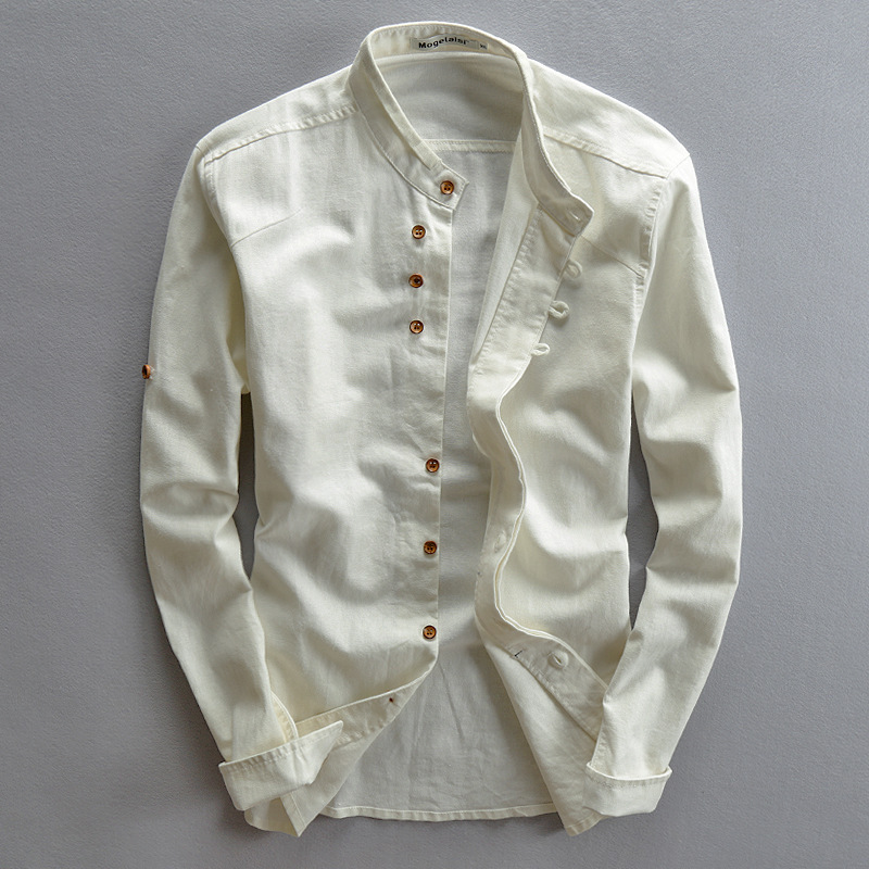 Autumn And Winter New Men'S Casual Linen Shirt Cotton Linen Shirt