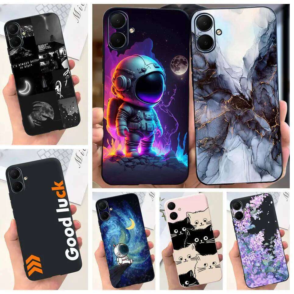 Case 2023 Midnigt Cute Cat Cover Matte TPU Soft Funda For Galaxy A05S A05 A055F A057F Bumper A 05 Coque H260305-image-1096466630