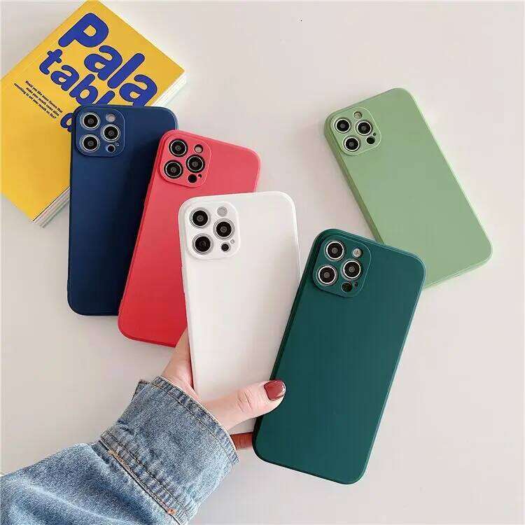 Candy color Solid Soft Liquid Silicone Case For iPhone 12 11 13 14 Pro Max Mini X Xr Xs SE 2 2020 6 6s 7 8 Plus Shockproof Cases H260305-image-1096525422