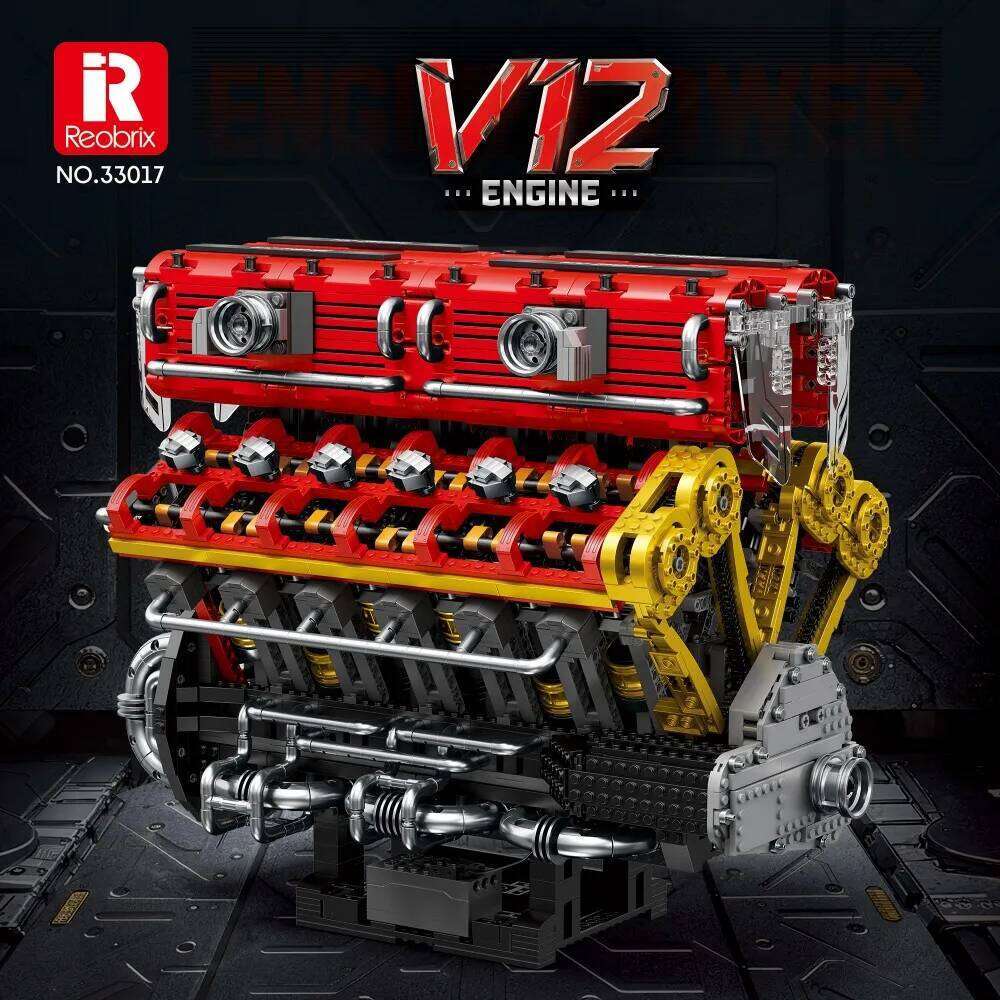 4719PCS V12 Engine Model Building Blocks Technology Bricks Kit With Display Stand Adult Gift Children's Educational DIY Toys Z260306-image-1096525947