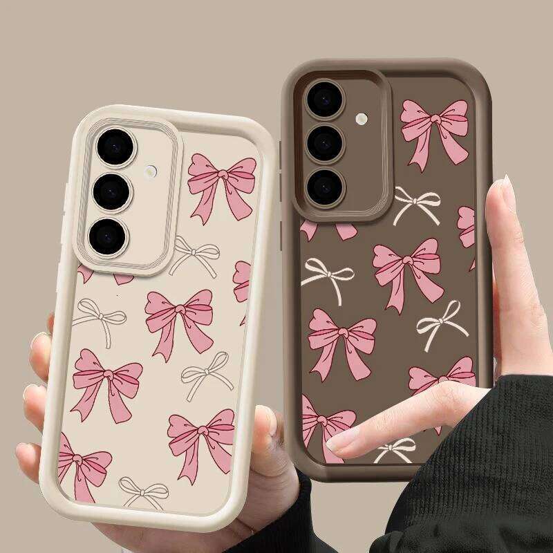 Bow Tie Soft Silicone Case For Galaxy Edge Ultra S23 S22 Plus S24 S25 FE A17 A56 A36 A26 A16 A55 A35 A15 Cover H260305-image-1096448836