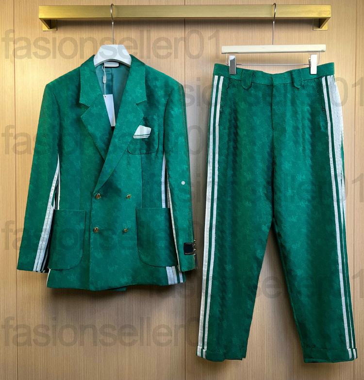 designer Mens Suits Blazers Western clothing Blazer autumn luxury outwear coat slim fit double jacquard letter striped womens dress purple green blu