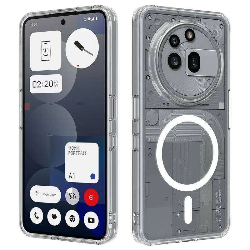 For Nothing Phone 3A, 3A Pro Magnetic Case ELVEV Shockproof Transparent Hard PC +TPU Protection Back Cover H260305-image-1096510388