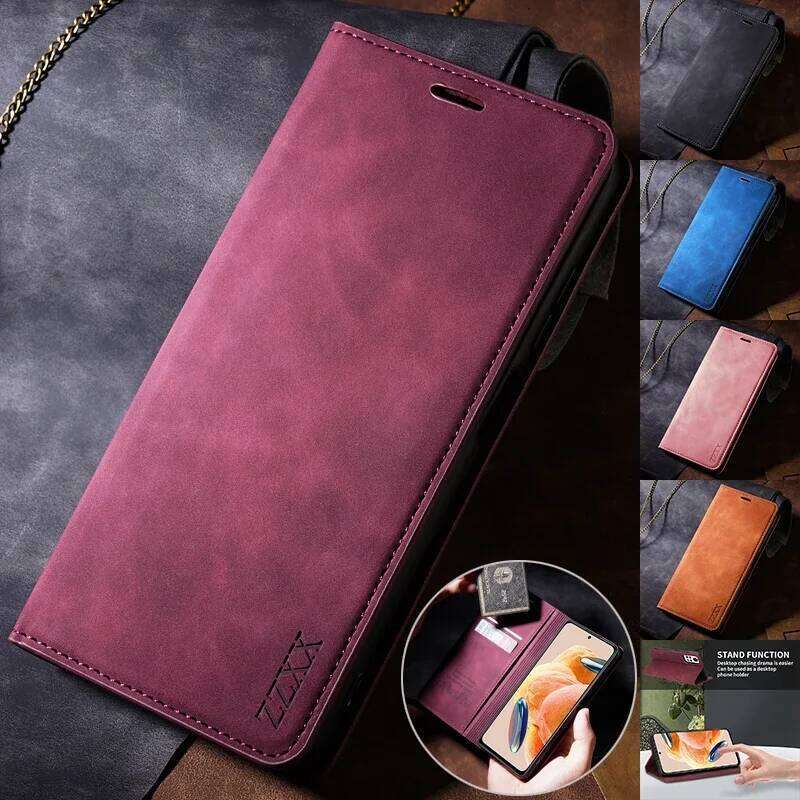 Wallet Skin Friendly Magnetic Flip Card Leather Case For 13C 12 12C 10C Note 13 12S 11 10 9 Poco C65 X6 M6 Pro 13T H260305-image-1096494700