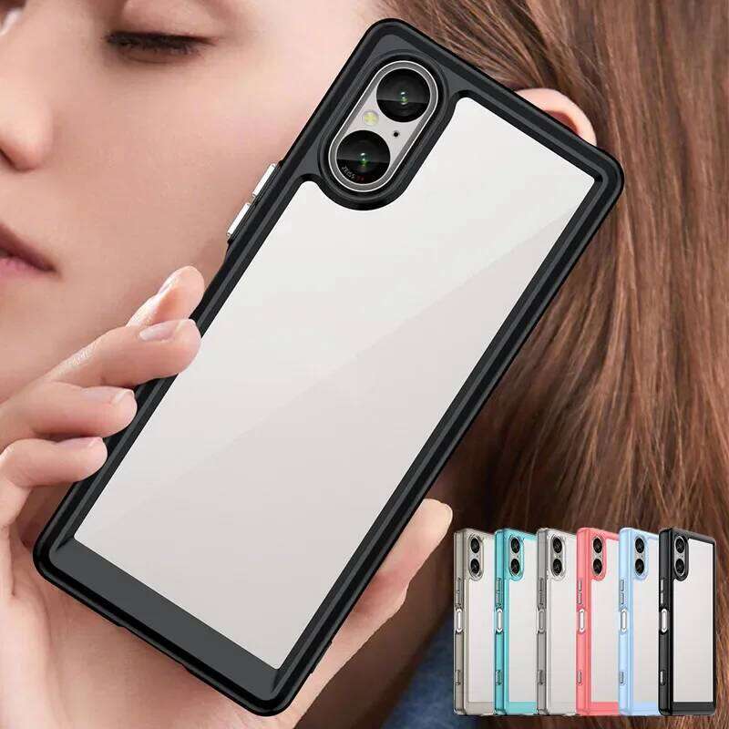Colorfull Transparent TPU Case for Sony Xperia 5 1 10 V Protective Cover Shockproof Clear Frame Funda Coque H260305-image-1096513626