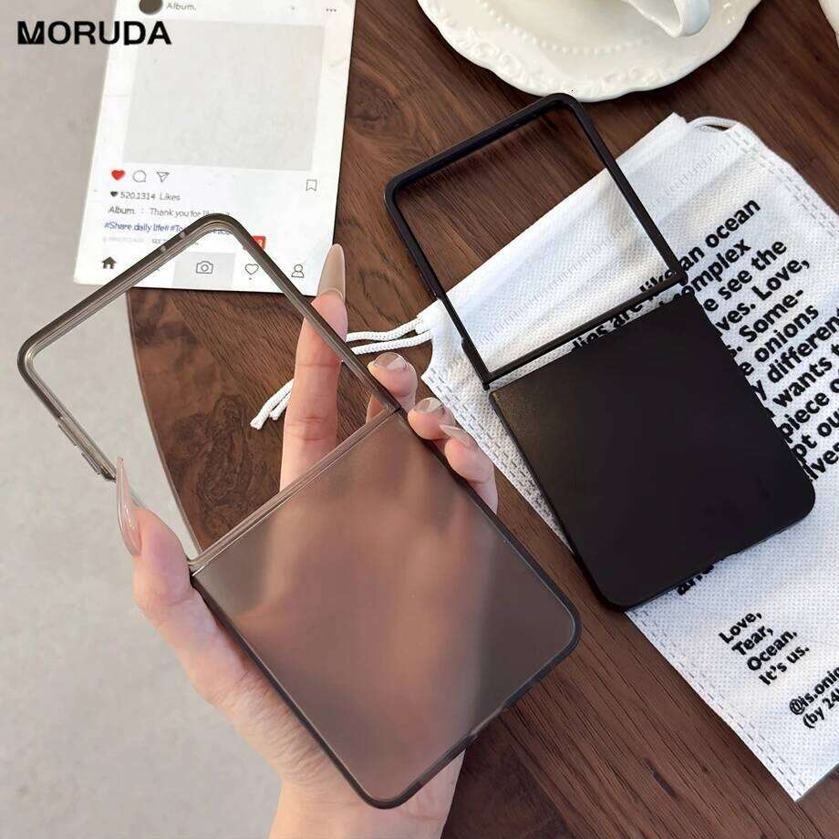 Fashion Translucent Matte Ultra Thin Case for Galaxy Z Flip 7 6 5 4 3 flip7 Flip6 Shockproof Hard PC Clear Slim Cover H260305-image-1096423321