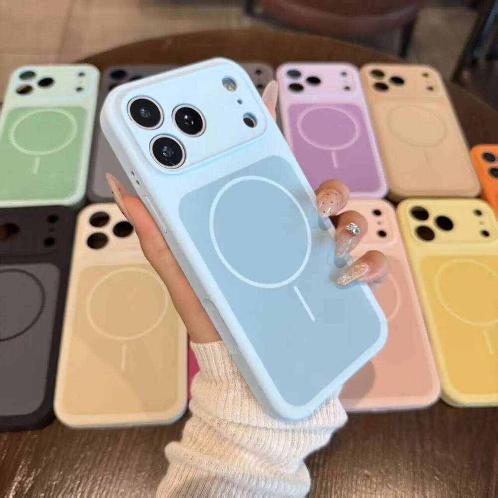 Liquid silicone dual-color , lens-protecting phone case, supports magnetic charging for iPhone 17, 16, 15, 14, and 13 series. H260305-image-1096443571