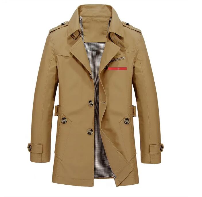 Luxury Men's Trench Coats Fashion Designer High Quality Classic Brand Logo Mens Long Trench Coat Loose Jacket Coat